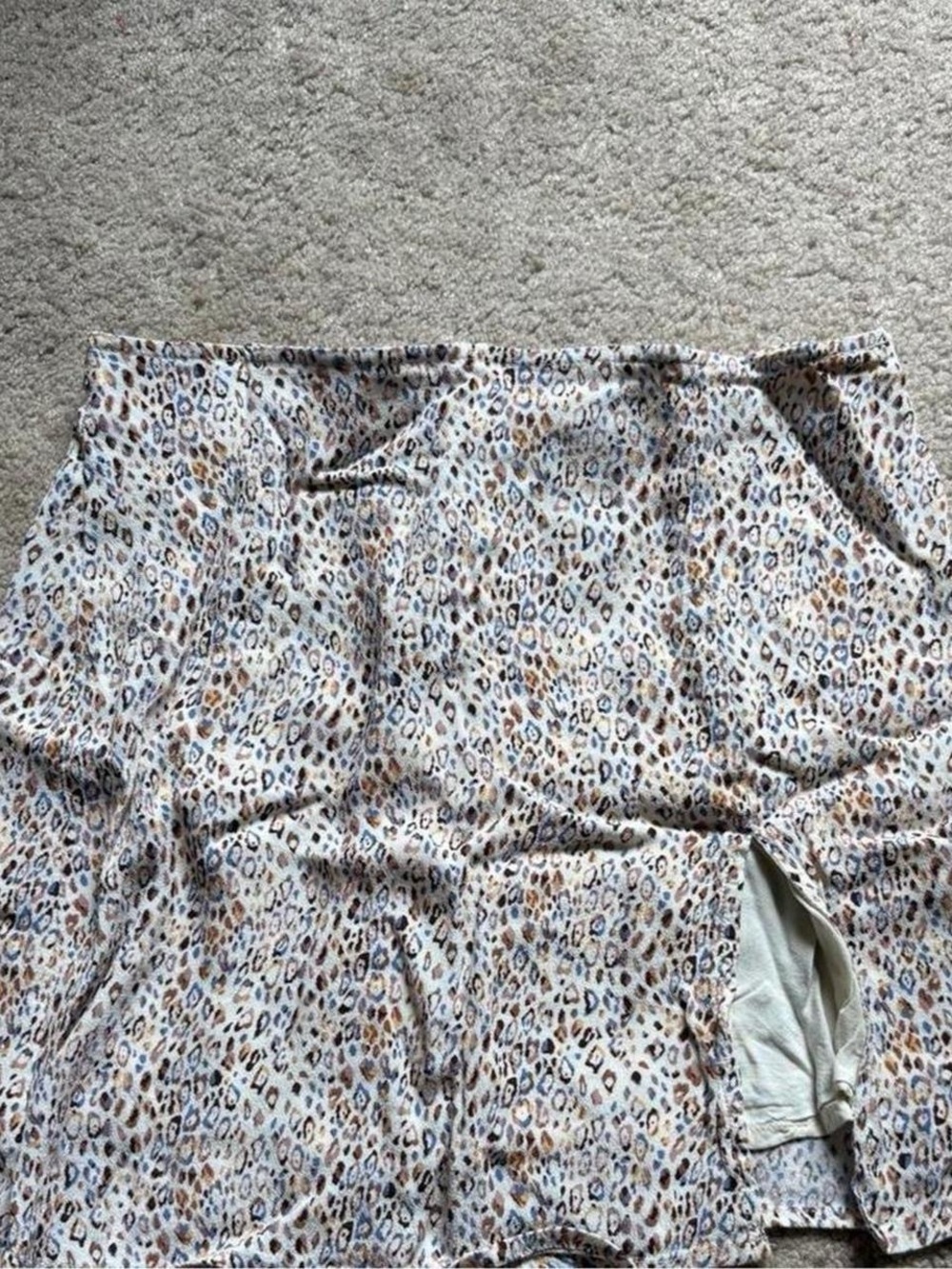 Leopard Print Mini Skirt in Neutral Tones